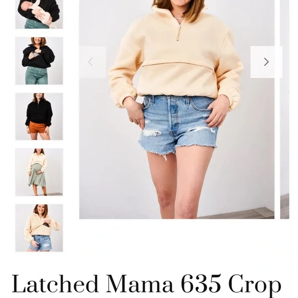 Latched Mama Cream Quarter-Zip Sweatshirt - Picture 6 of 6